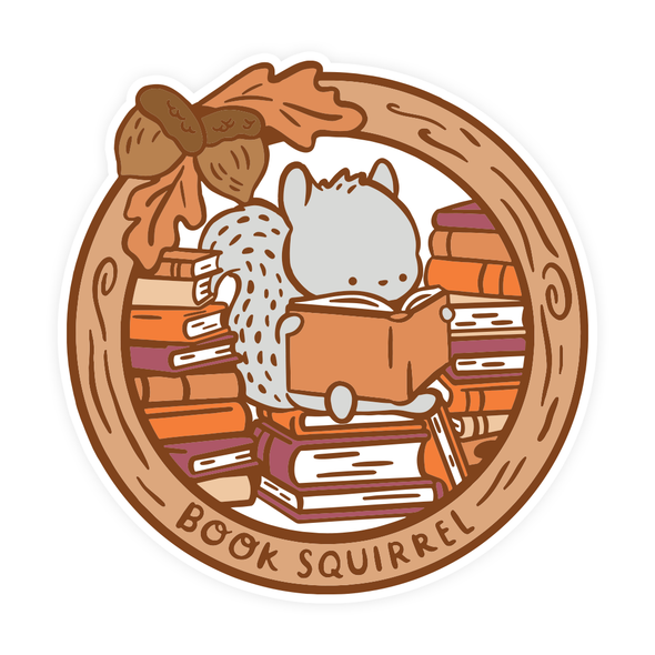 Book Squirrel Sticker