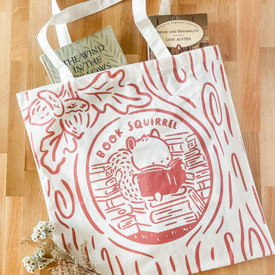 Book Squirrel Tote Bag