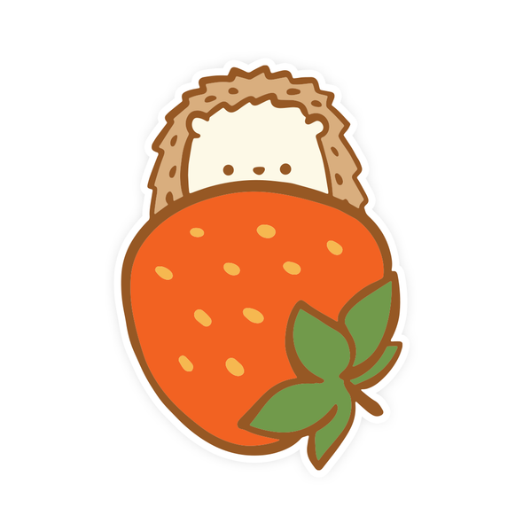 Peek-A-Boo Strawberry Sticker