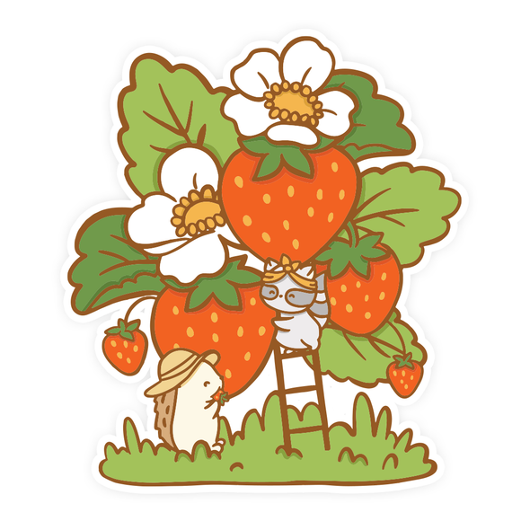 Strawberry Picking Sticker