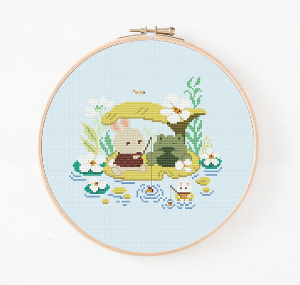 Gone Fishing Cross Stitch Pattern
