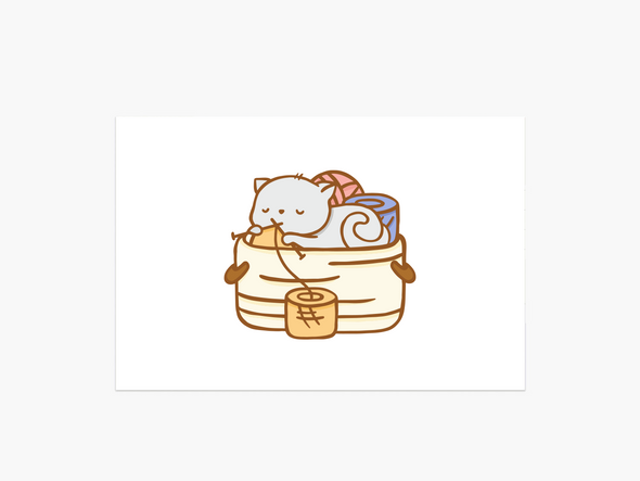 Clementine Basket Knitting Postcard