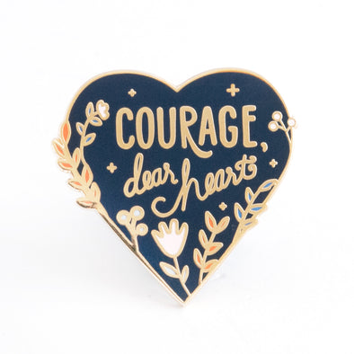 Courage, Dear Heart Pin - Navy