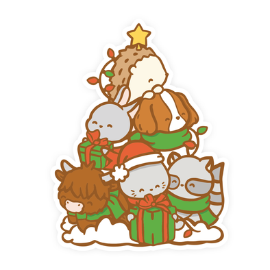 Critter Christmas Tree Sticker