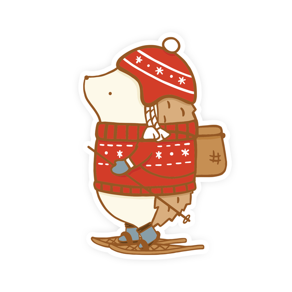 Henrietta Snowshoeing Vinyl Sticker