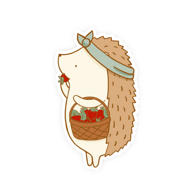 Henrietta Strawberry Picking Vinyl Sticker