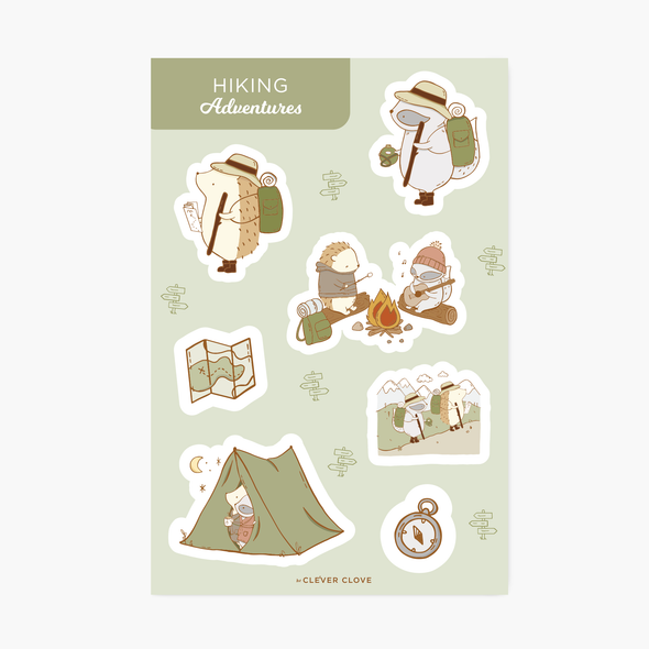 Hiking Sticker Sheet