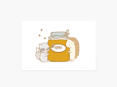 Honey & Hugs Postcard
