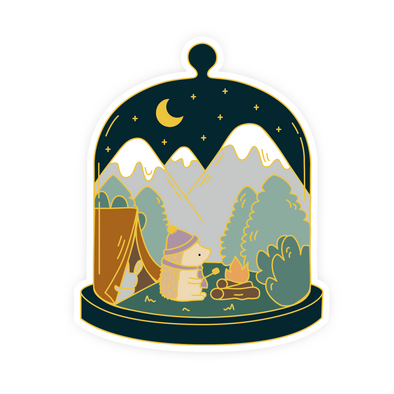 Little Worlds Camping Vinyl Sticker