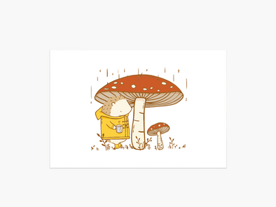 Mushrooms & Tea Postcard