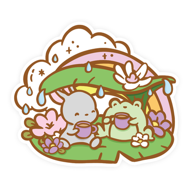 Rainy Day Tea Vinyl Sticker