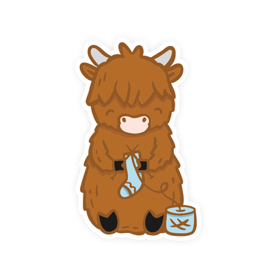 Sebastian Knitting Vinyl Sticker