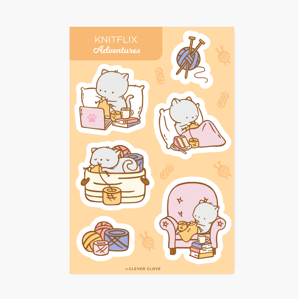Knitflix Sticker Sheet