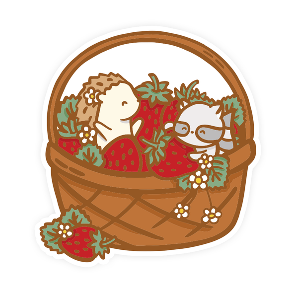 Strawberry Basket Vinyl Sticker